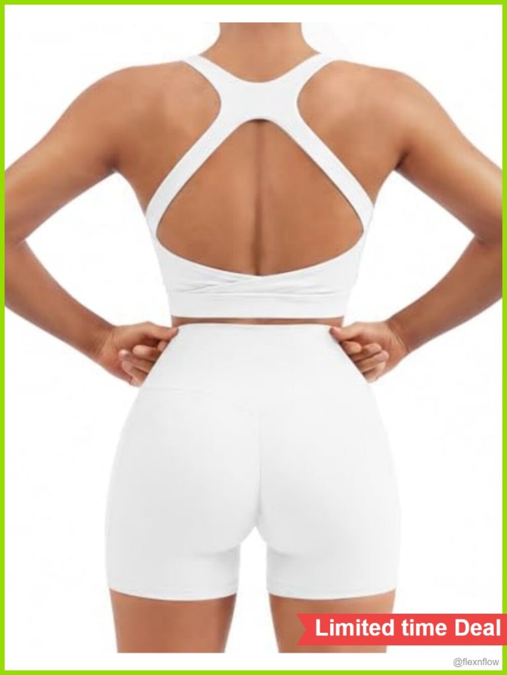 SUUKSESS Womens Two Piece Workout Set High Waisted Bike Shorts Padded Sports Bra
